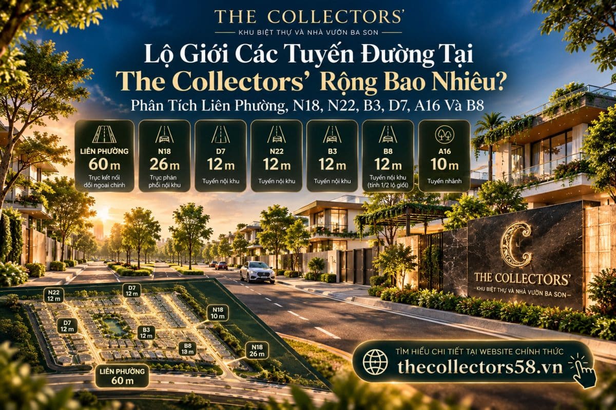 Lộ Giới Các Tuyến Đường Tại The Collectors’ Rộng Bao Nhiêu? Phân Tích Liên Phường, N18, N22, B3, D7, A16 Và B8